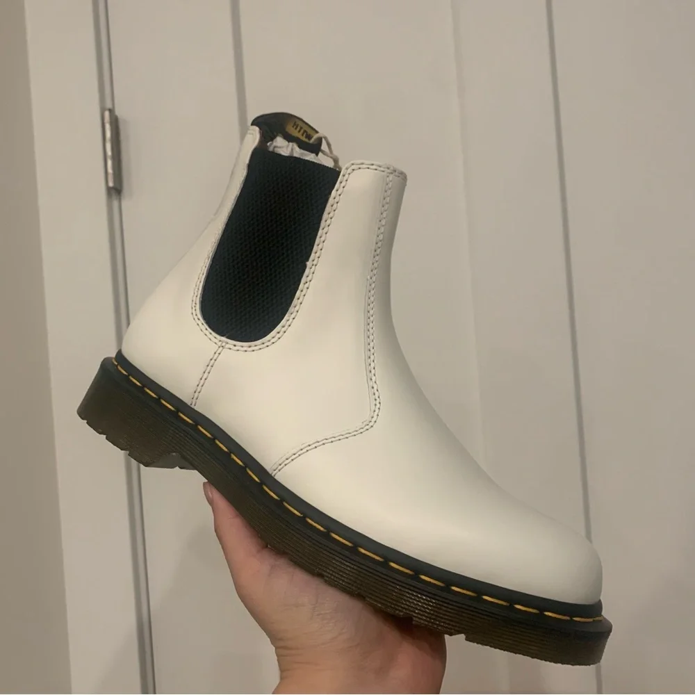 NWT Dr. Martens 2976 Yellow Stitch Smooth Leather Boots - Picture 2 of 8